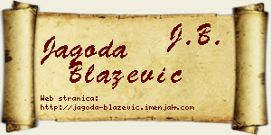 Jagoda Blažević vizit kartica